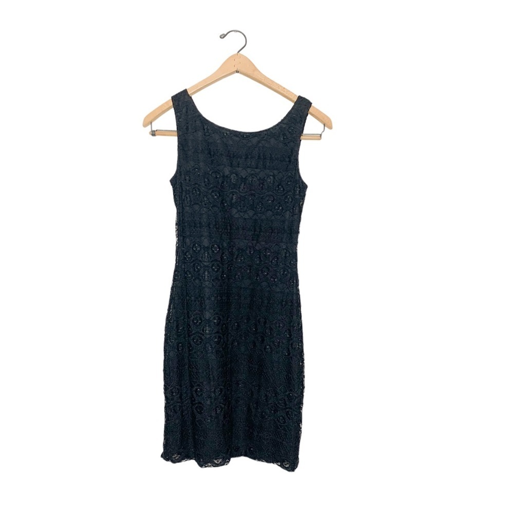 NWT Lily Rose Sleeveless Black Lace‎ Overlay Mini Dress Small S